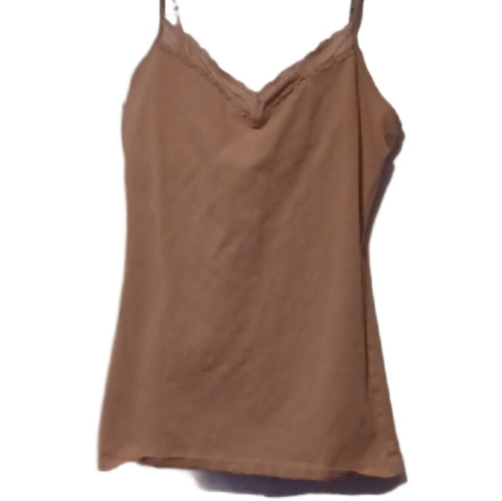 -- Express Women's Tan Lace Trim Cami Top Size Small
